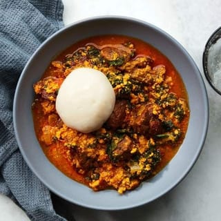 Egusi & Fufu With Turkey Wings + Soda/Water.