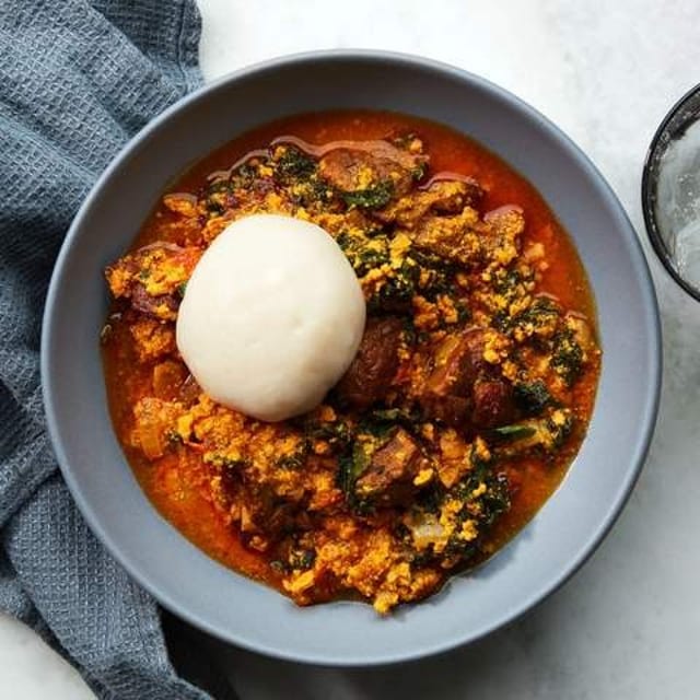 Egusi & Fufu With Turkey Wings + Soda/Water..